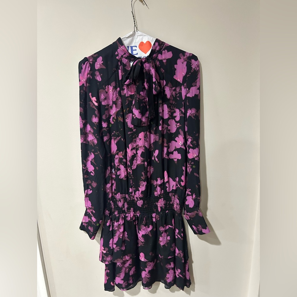 Parker Black and Pink Floral Dress